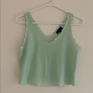 Topshop mint scalloped crop top
